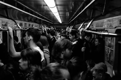 People inside a subway train