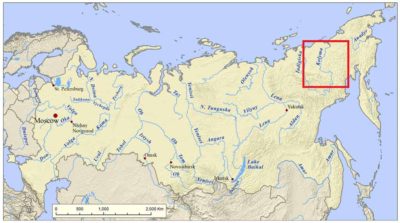 Map Of Russia With The Kolyma Region Shown In Red Cleaver Magazine   Map Of Russia With The Kolyma Region Shown In Red 400x223 