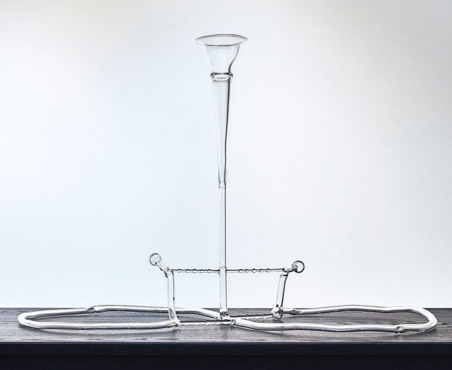 A glass trumpet for two players