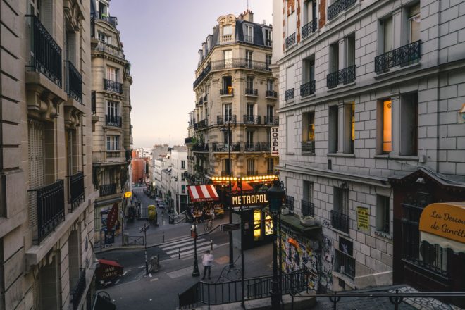a street scene in Paris