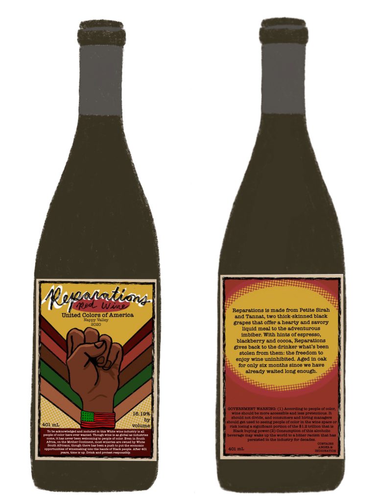 Reparations Wine Label Front and Back of Bottle image