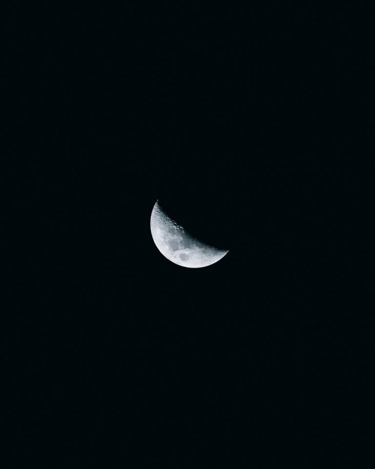 half moon against night sky